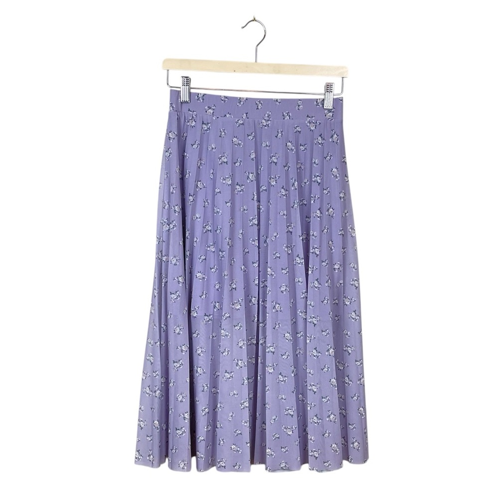 Hollister Purple Floral Pleated Midi Skirt A-Line Resort Wear